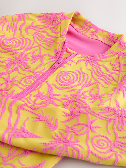 Dsiney Kidz - Pink/Yellow Textured Long Sleeve Sunsafe Swimsuit (3-16yrs) image 8