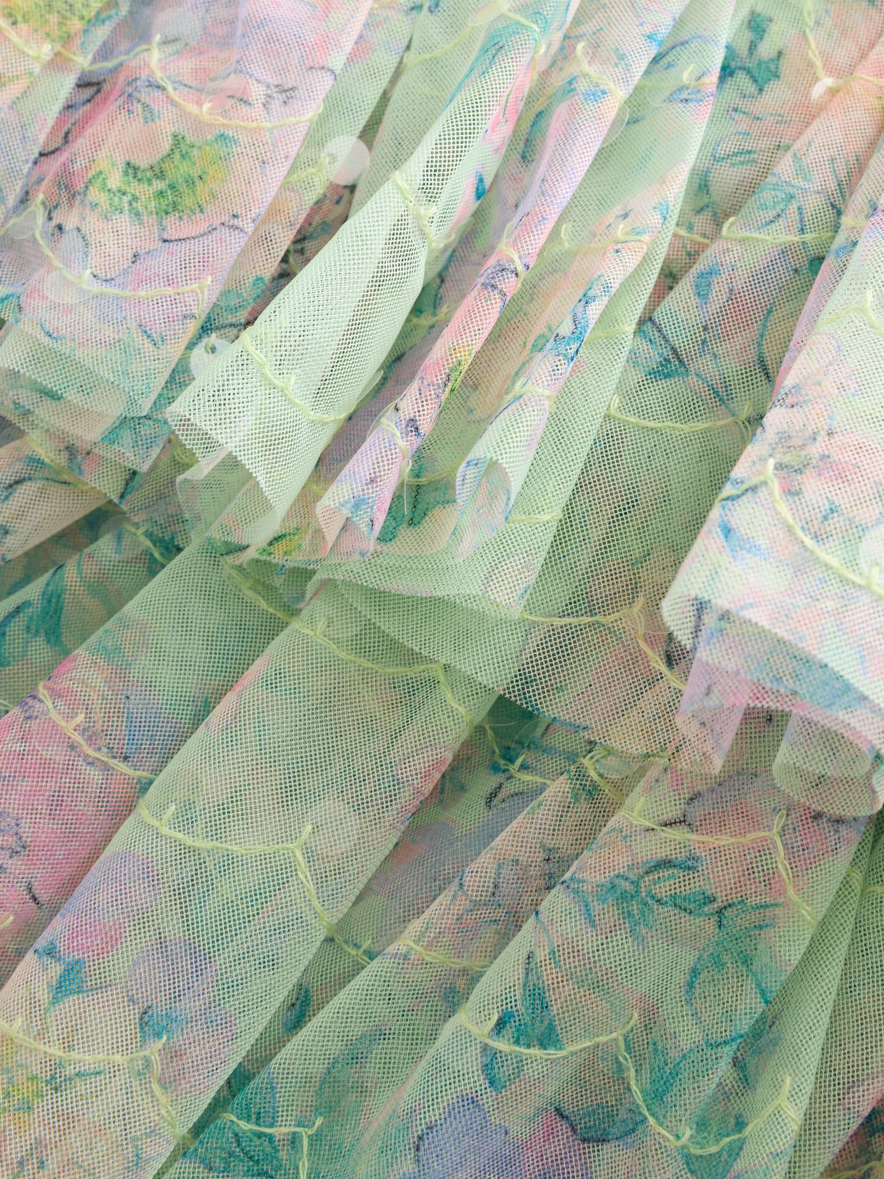 Mint Green Floral Sequin Ruffle Mesh Occasion Dress (3-16yrs) image 10