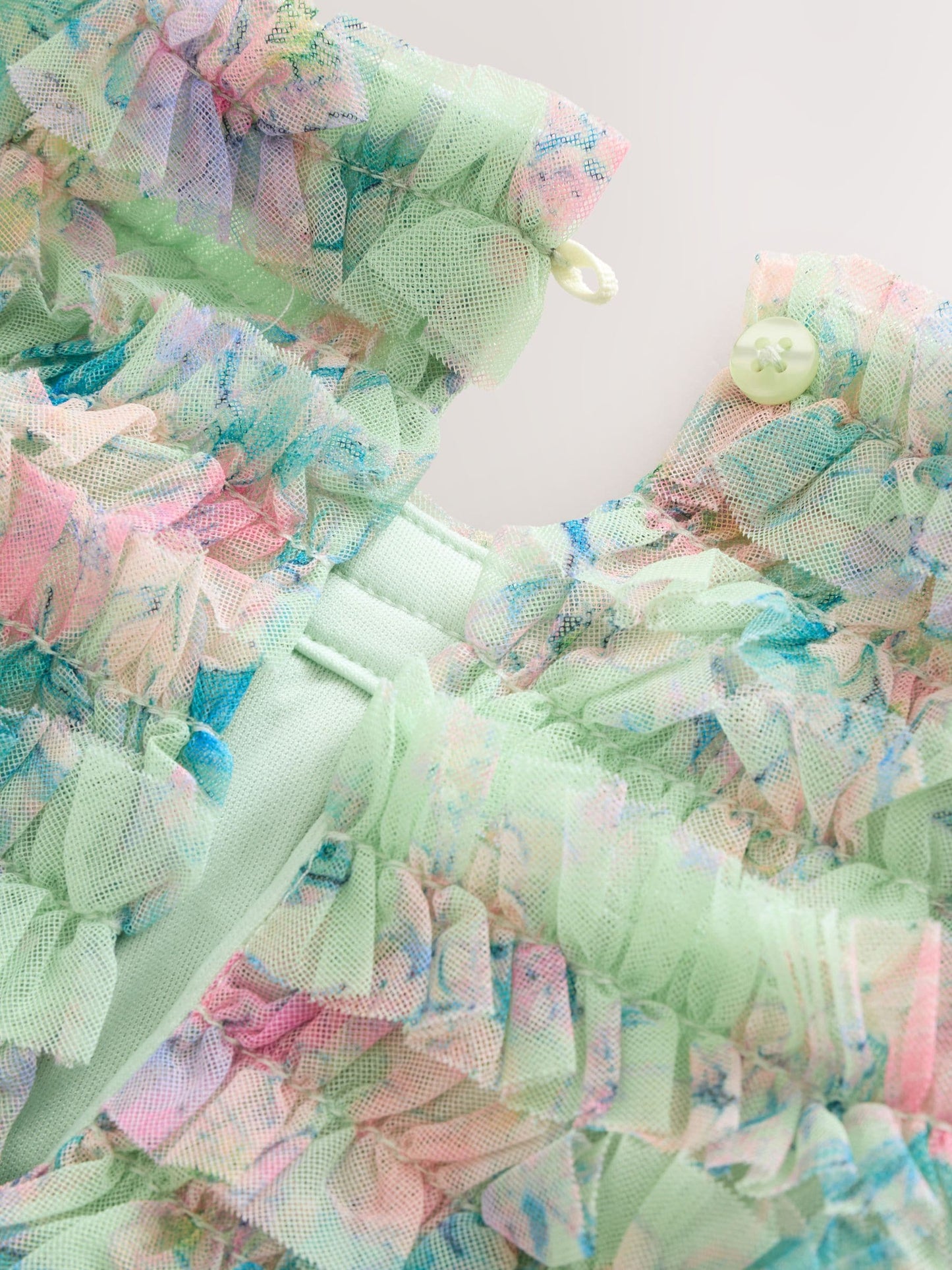 Mint Green Floral Sequin Ruffle Mesh Occasion Dress (3-16yrs) image 8