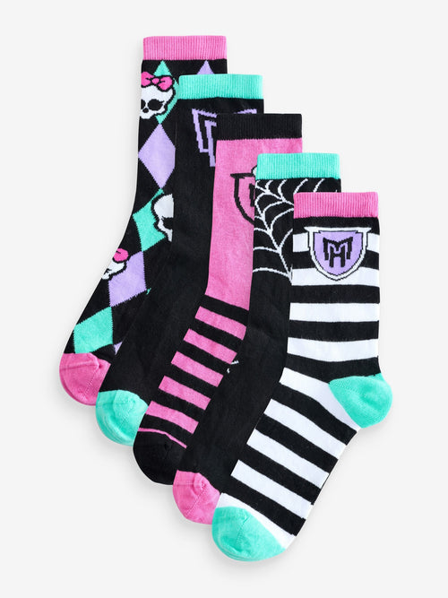 Vanilla Underground Multicoloured Monster High Calf Socks Set Of 5 image 1