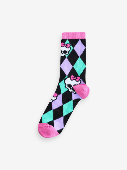 Vanilla Underground Multicoloured Monster High Calf Socks Set Of 5 image 3