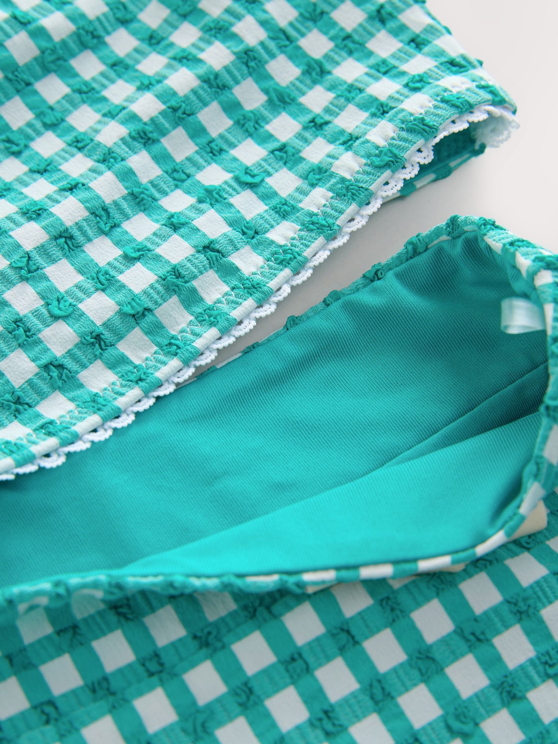 Green/White Gingham Short Bikini (3-16yrs) image 7