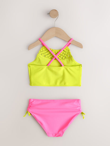 Dsiney Kidz - Pink/Lime Macrame Bikini (3-16yrs) image 6