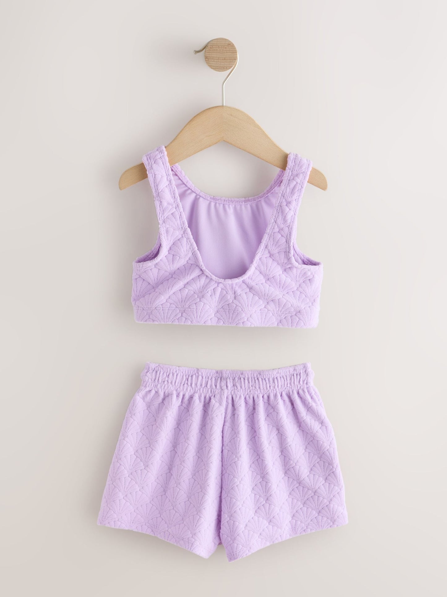 Dsiney Kidz - Lilac Purple Shell Towelling Crop Top And Shorts Set (3-16yrs) image 6