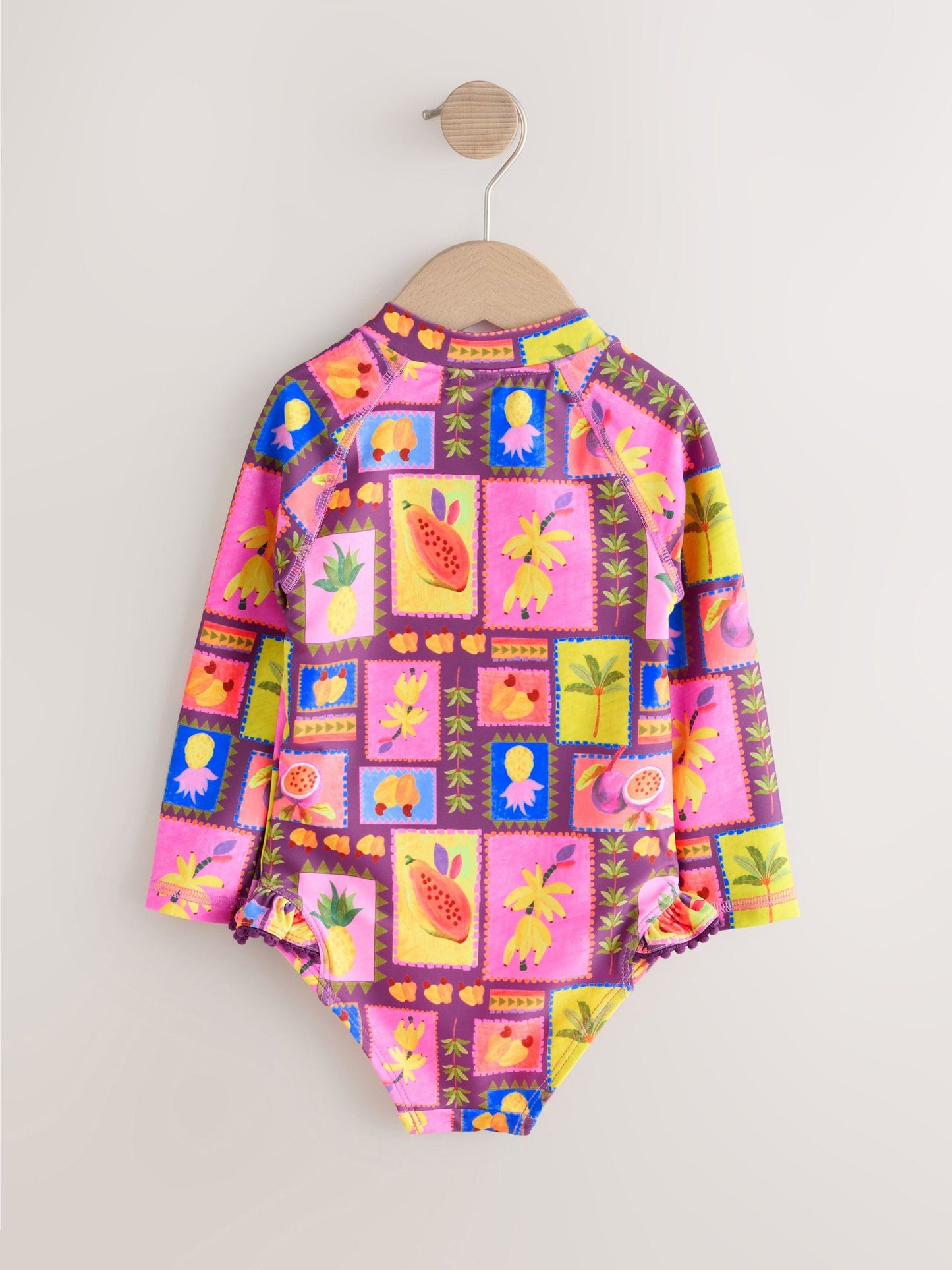 Purple/Orange Tropical Sunsafe Long Sleeve Swimsuit (3mths-7yrs) image 6