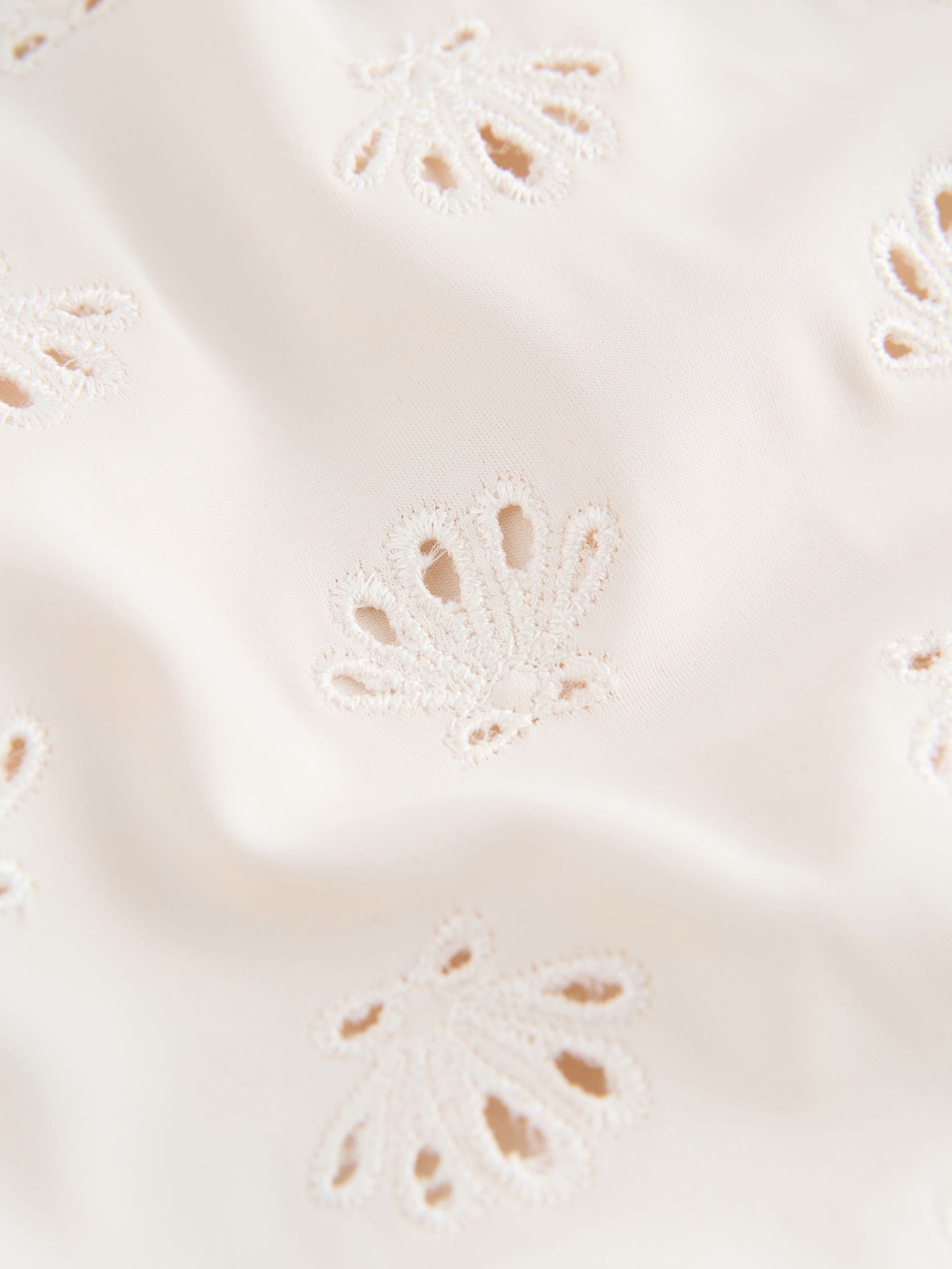 White Embriodered Puff Sleeve Swimsuit (3mths-7yrs) image 10
