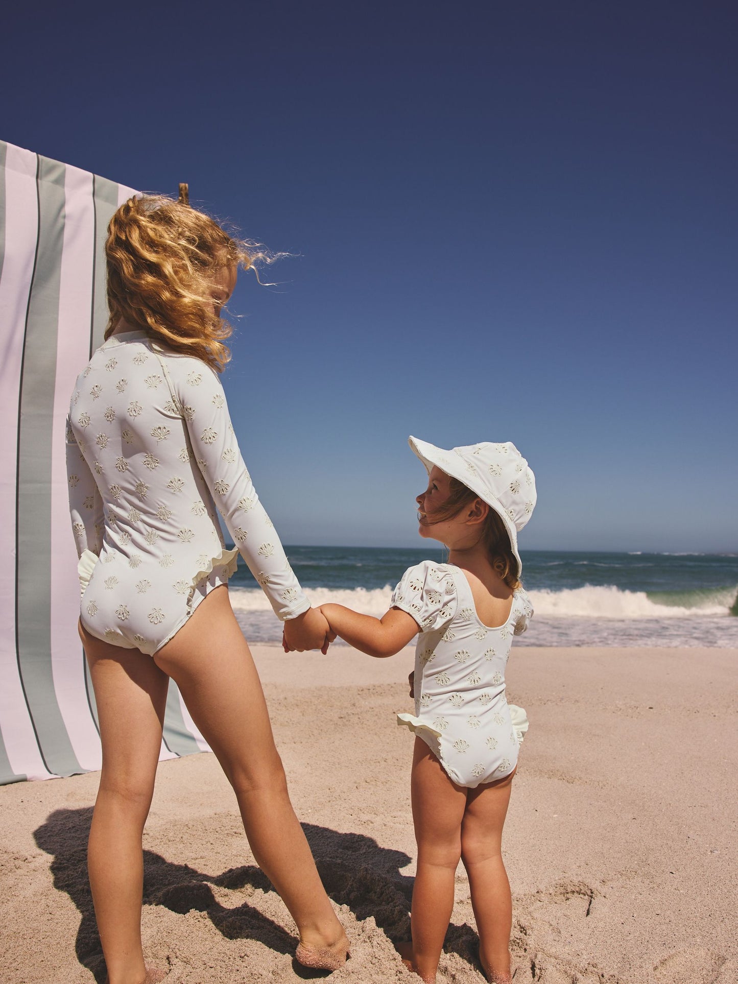 White Embriodered Puff Sleeve Swimsuit (3mths-7yrs) image 4