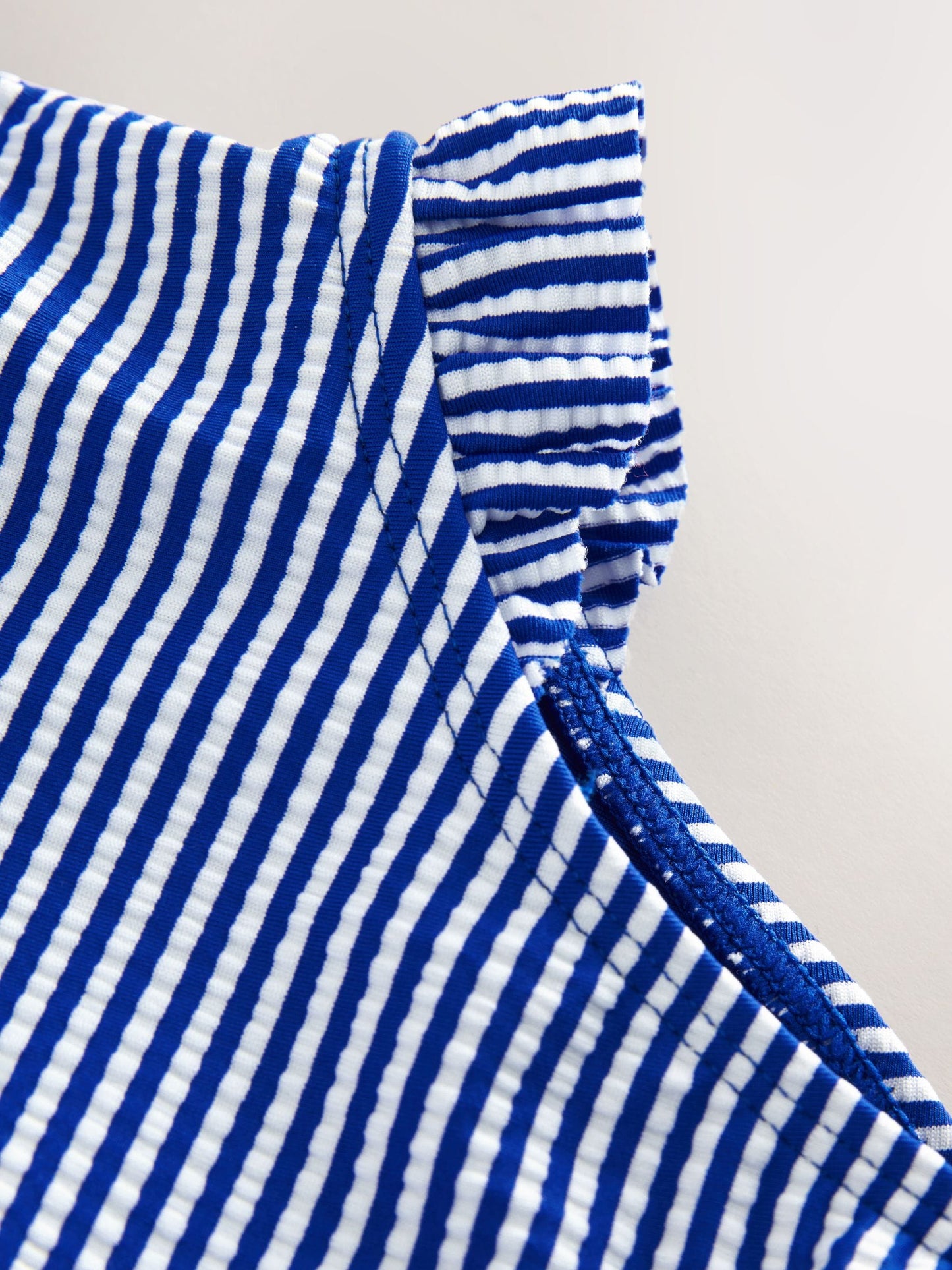 Navy Blue Cherry Stripe Puff Sleeve Swimsuit (3mths-7yrs) image 8