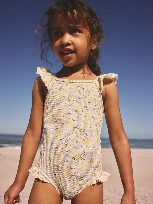 Dsiney Kidz - Yellow Ditsy Floral Frill Swimsuit (3mths-7yrs) image 1