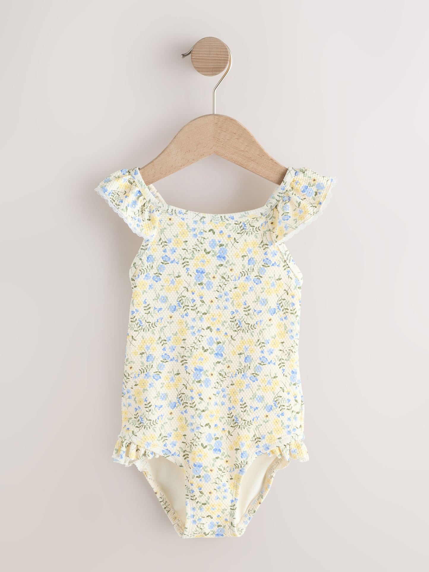 Yellow Ditsy Floral Frill Swimsuit (3mths-7yrs) image 4