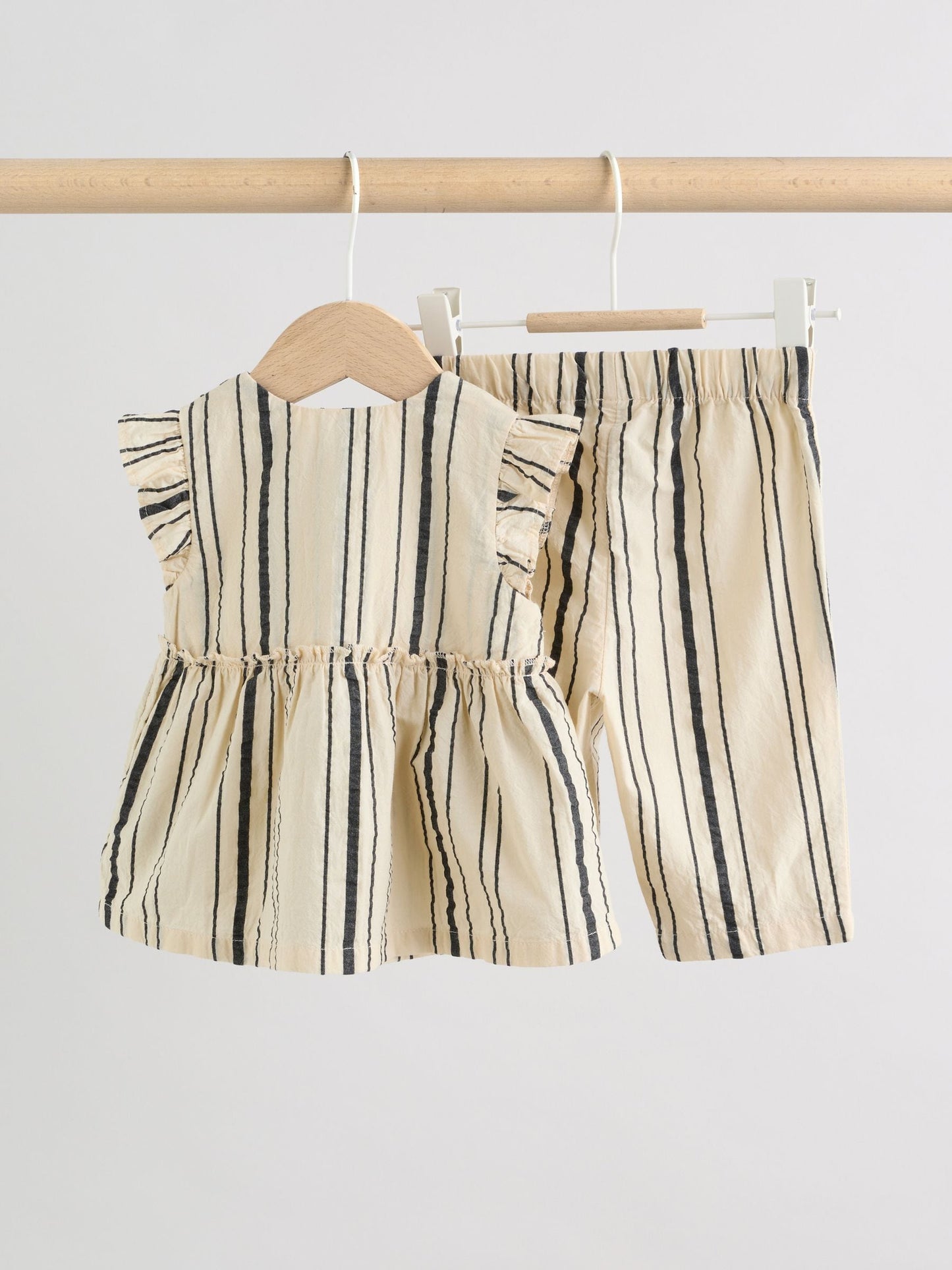 Black/White Stripe Baby Woven Top and Trousers Set 2 Piece (0mths-2yrs) image 2