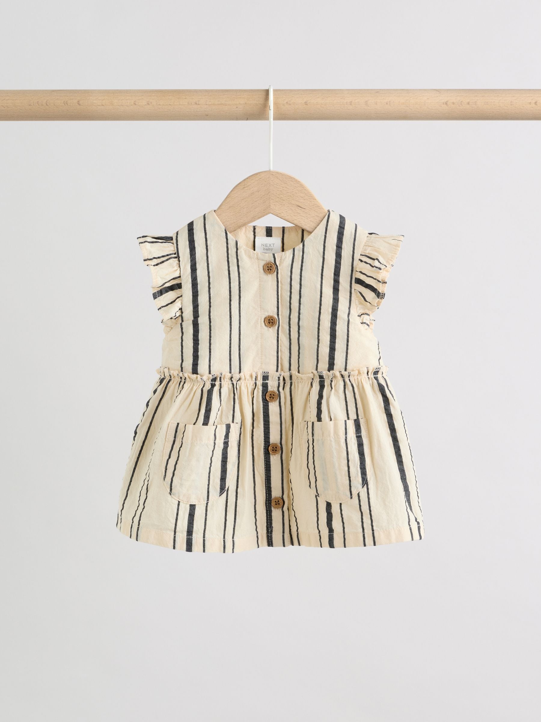 Black/White Stripe Baby Woven Top and Trousers Set 2 Piece (0mths-2yrs) image 4