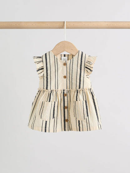 Black/White Stripe Baby Woven Top and Trousers Set 2 Piece (0mths-2yrs) image 4