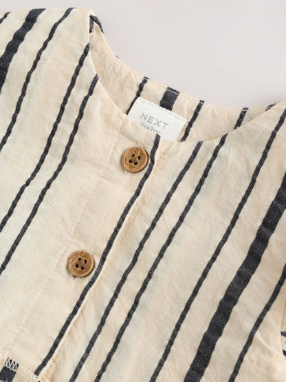 Black/White Stripe Baby Woven Top and Trousers Set 2 Piece (0mths-2yrs) image 7