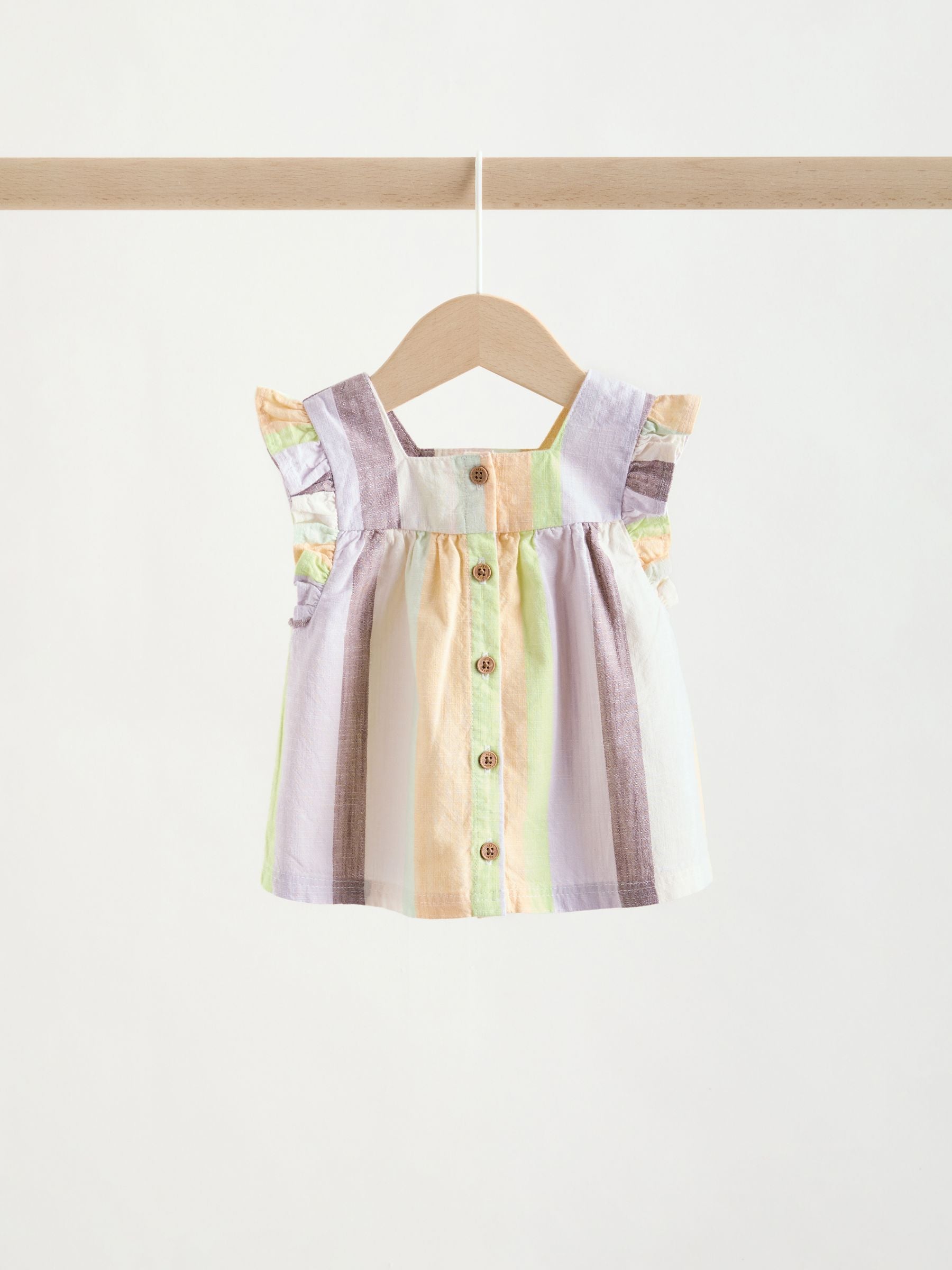 Multi Stripe Woven Baby Top and Shorts Set 2 Piece (0mths-2yrs) image 2