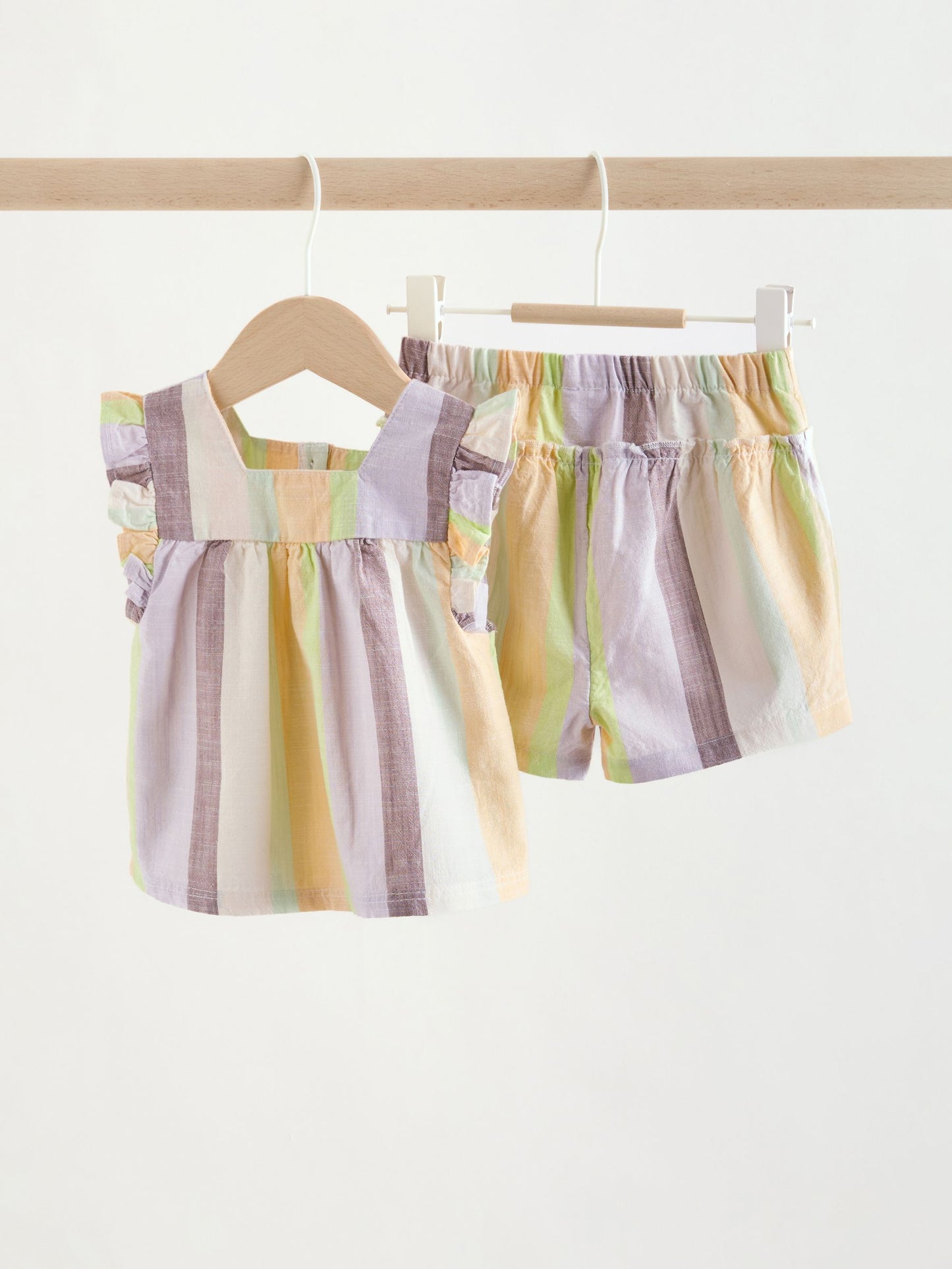 Multi Stripe Woven Baby Top and Shorts Set 2 Piece (0mths-2yrs) image 4