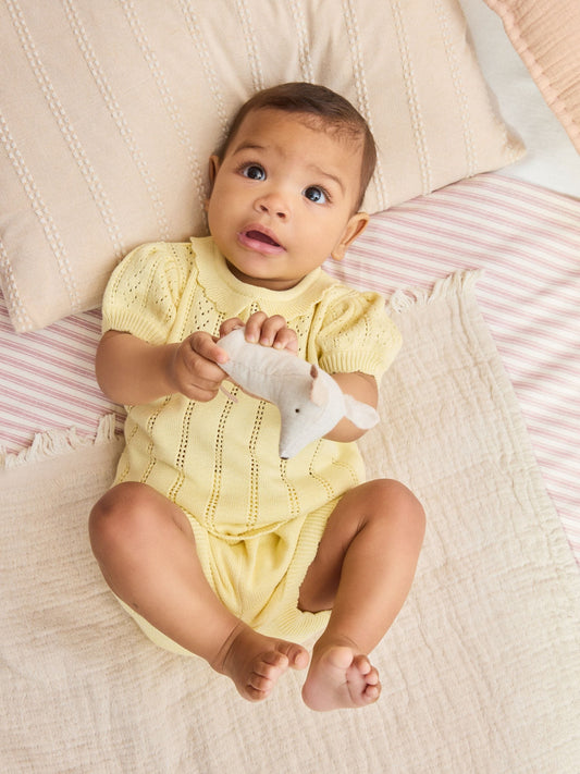 Yellow Baby Knitted Top and Shorts Set 2 Piece (0mths-2yrs) image 2