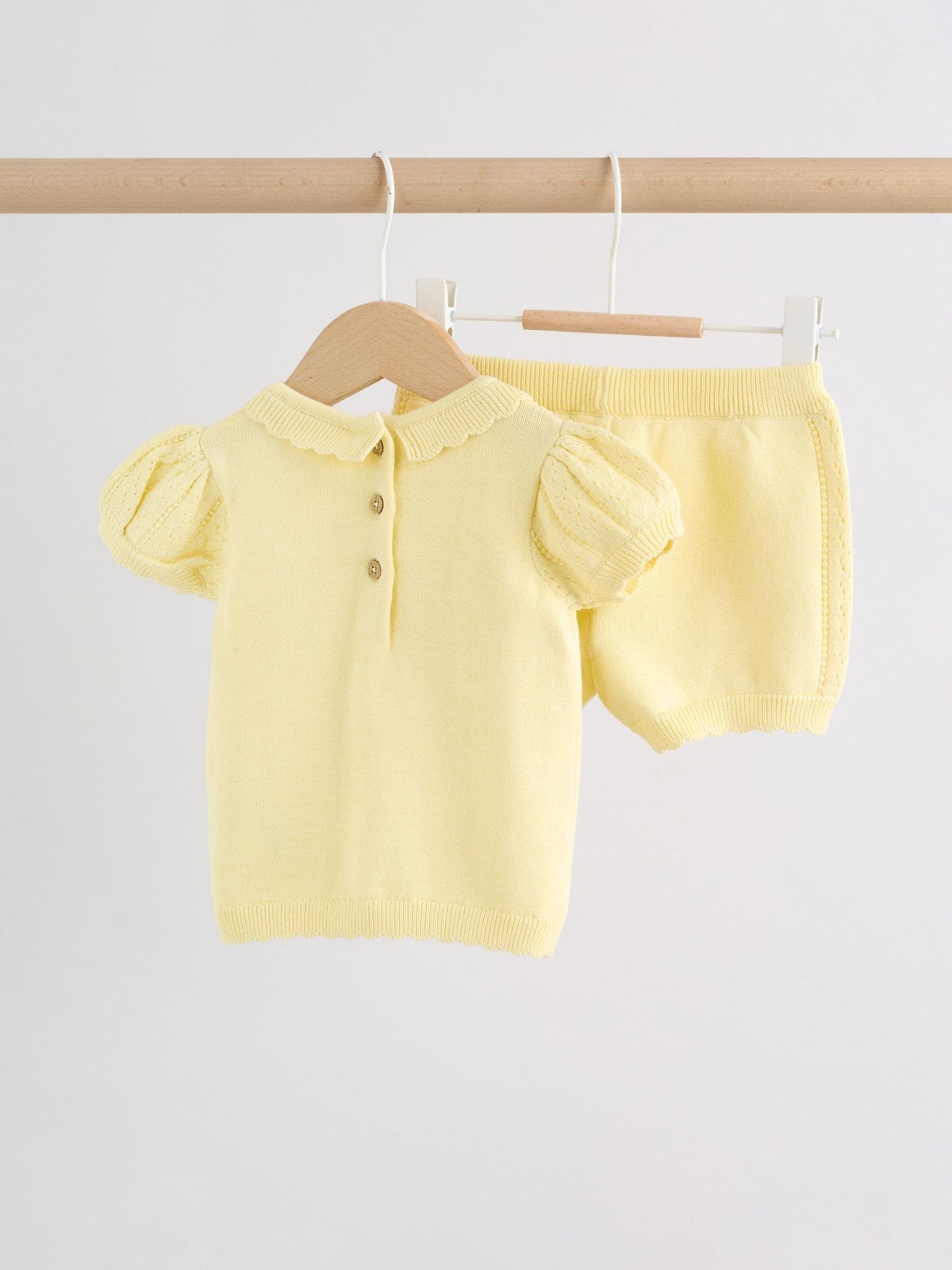 Yellow Baby Knitted Top and Shorts Set 2 Piece (0mths-2yrs) image 6