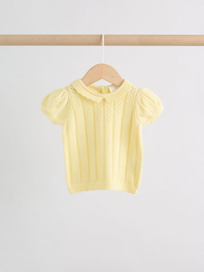 Yellow Baby Knitted Top and Shorts Set 2 Piece (0mths-2yrs) image 7