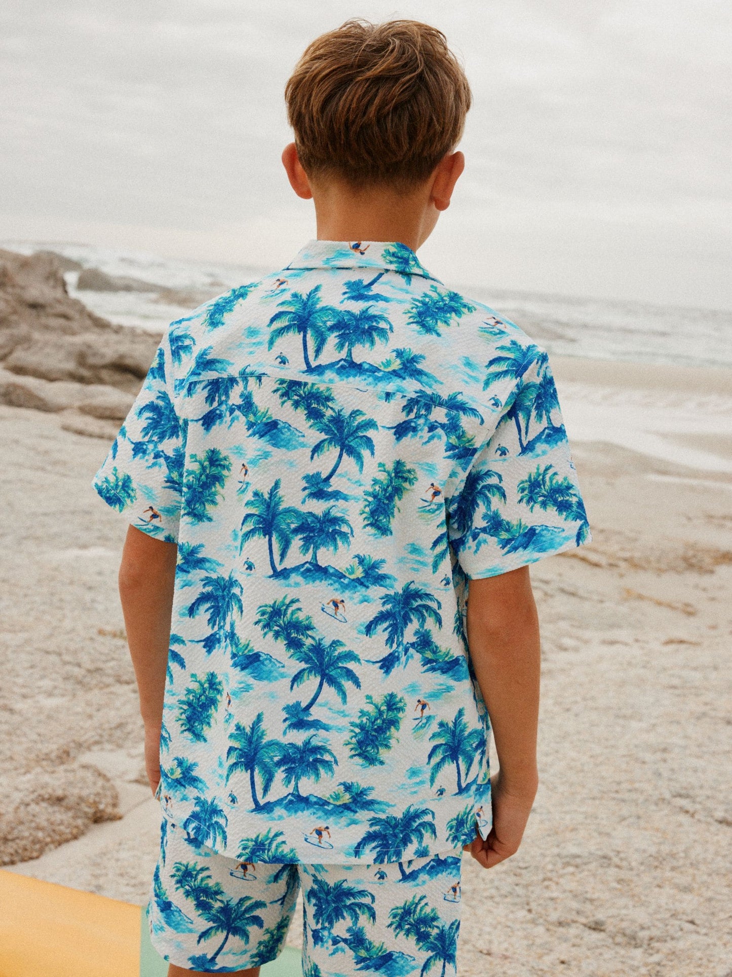 Dsiney Kidz - Light Blue Palm Swim Shorts and Shirt Set (3-16yrs) image 2