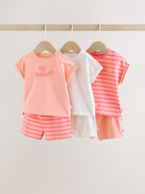 Dsiney Kidz - Pink Slogan Short Sleeve Top and Shorts Baby Set 6 Piece (0mths-2yrs) image 1