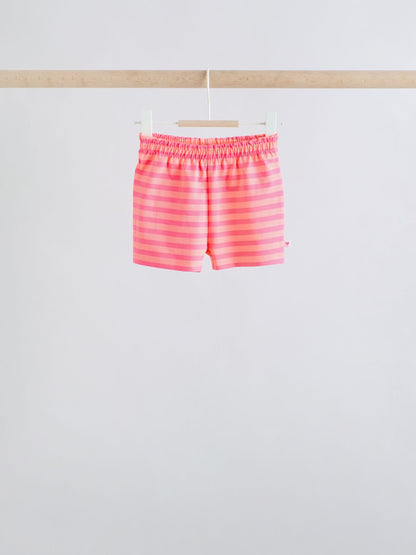 Pink Slogan Short Sleeve Top and Shorts Baby Set 6 Piece (0mths-2yrs) image 4