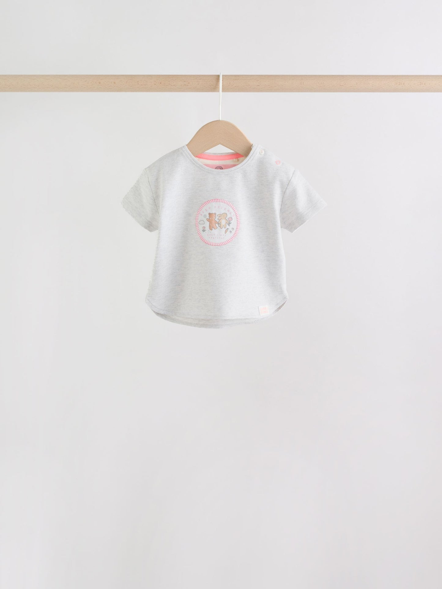 Grey and Pink Short Sleeve Top and Leggings Baby Set 6 Piece (0mths-3yrs) image 3