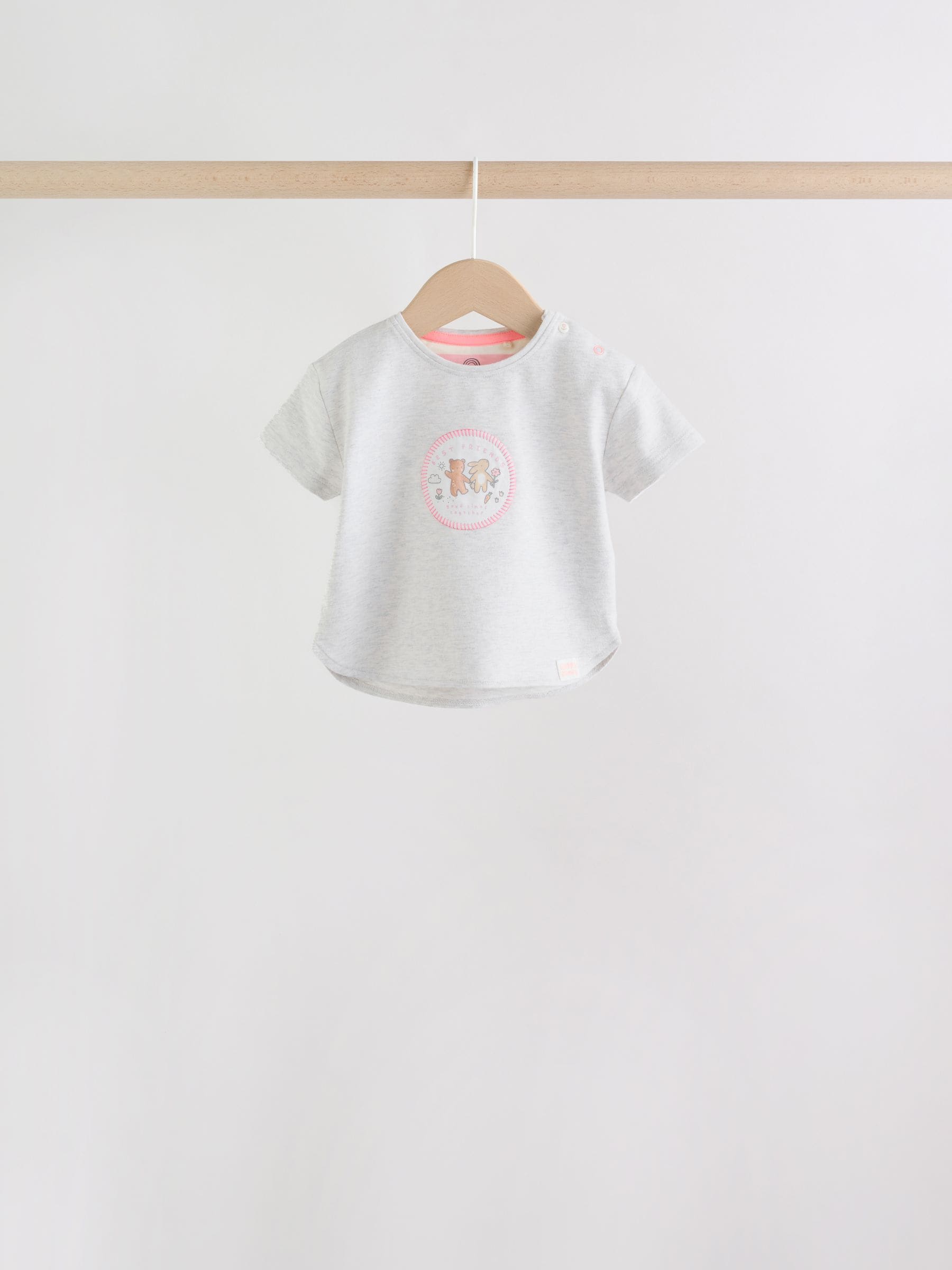 Grey and Pink Short Sleeve Top and Leggings Baby Set 6 Piece (0mths-3yrs) image 3
