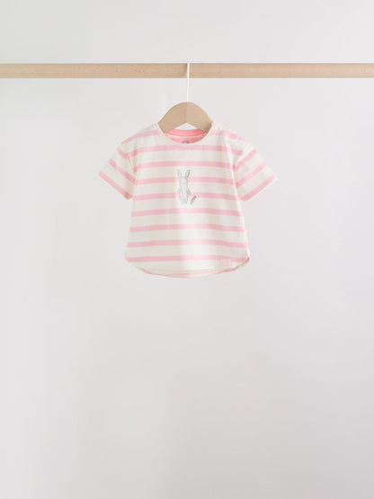 Grey and Pink Short Sleeve Top and Leggings Baby Set 6 Piece (0mths-3yrs) image 6