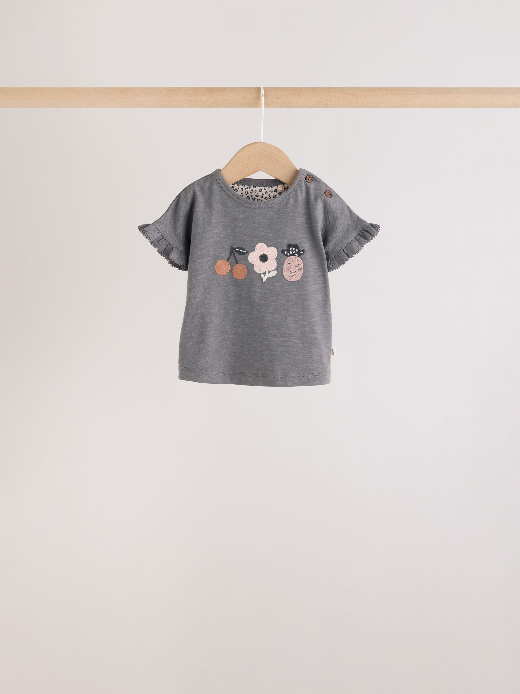 Monochrome Flower Short Sleeve Top and Shorts Baby Set 6 Piece (0mths-2yrs) image 3