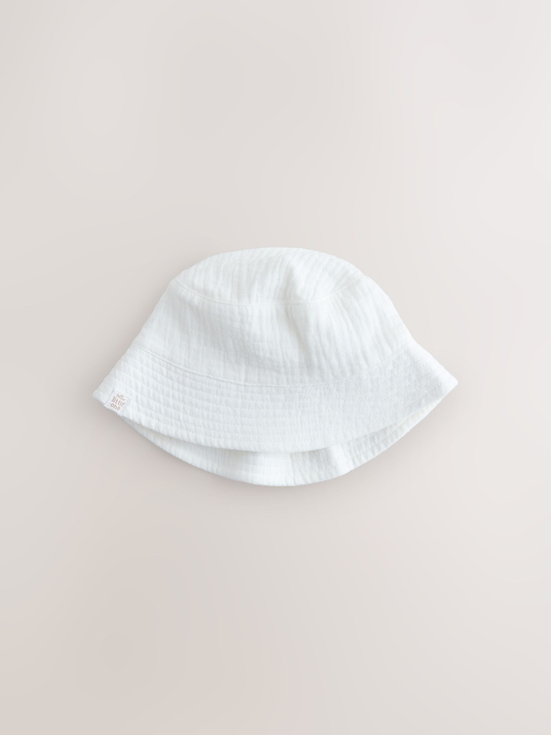 Neutral Crinkle Baby Bucket Hats 2 Pack image 3