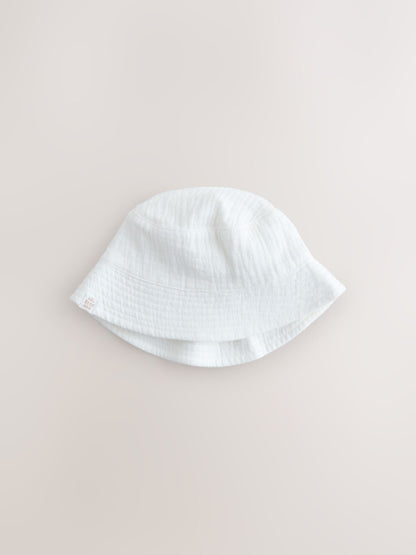 Neutral Crinkle Baby Bucket Hats 2 Pack image 3
