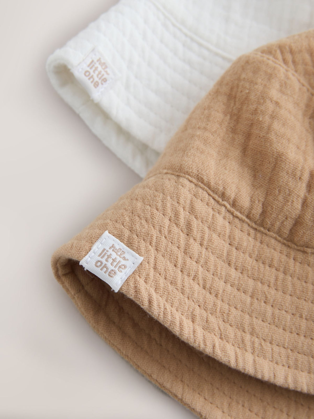 Neutral Crinkle Baby Bucket Hats 2 Pack image 4