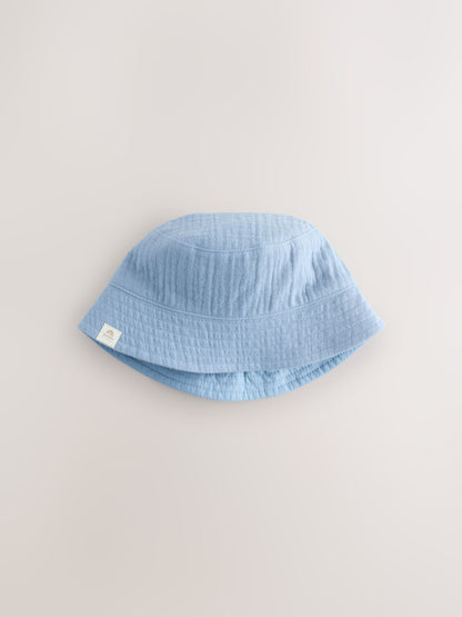 Blue and Beige Baby Bucket Hats 2 Pack image 2