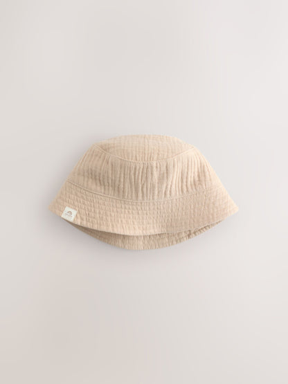 Blue and Beige Baby Bucket Hats 2 Pack image 3
