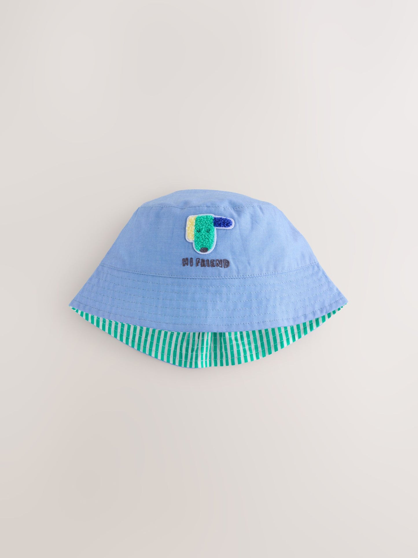 Green Stripe / Dog embroidery Baby Bucket Hats 2 Pack image 5