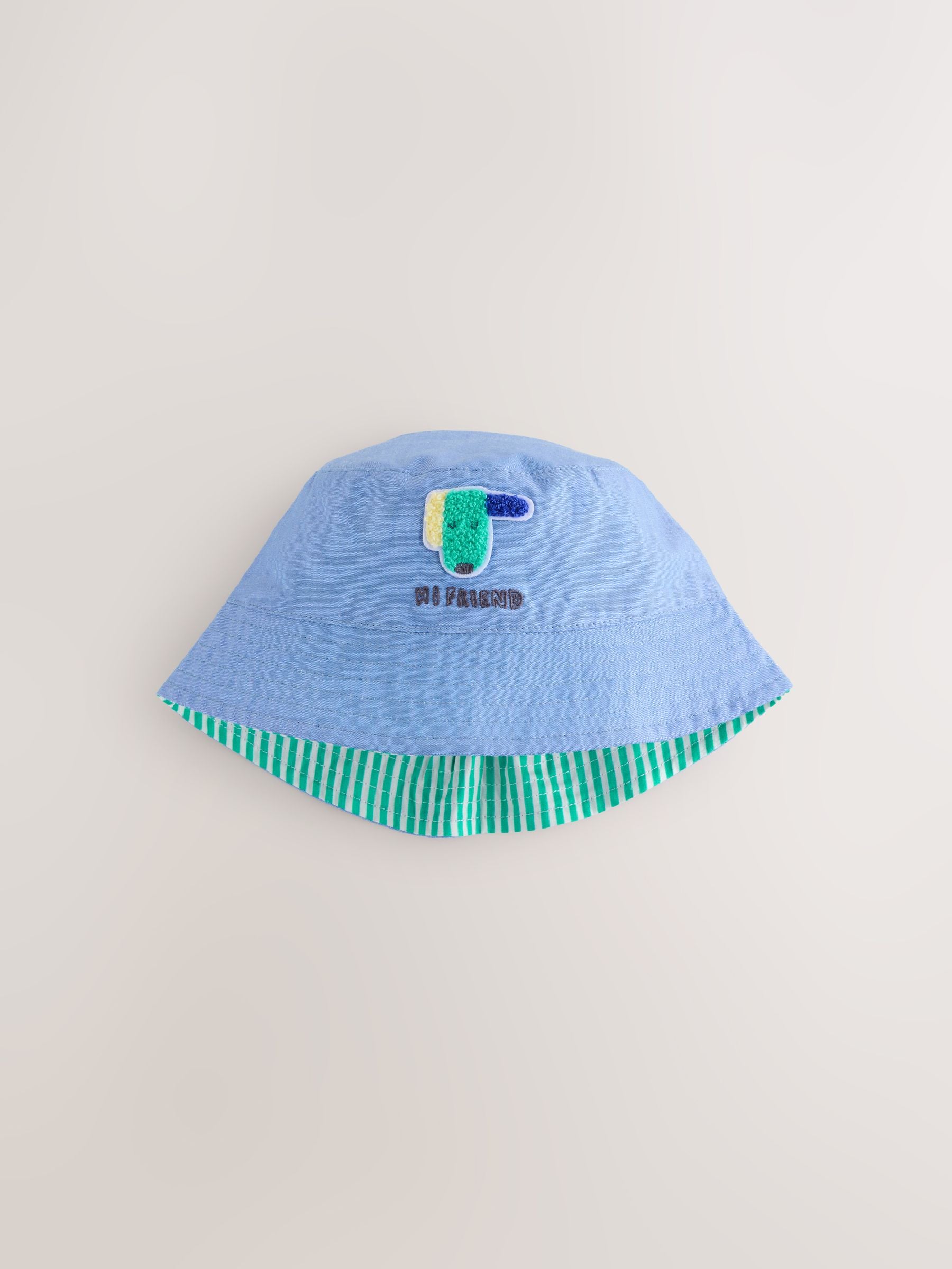Green Stripe / Dog embroidery Baby Bucket Hats 2 Pack image 5