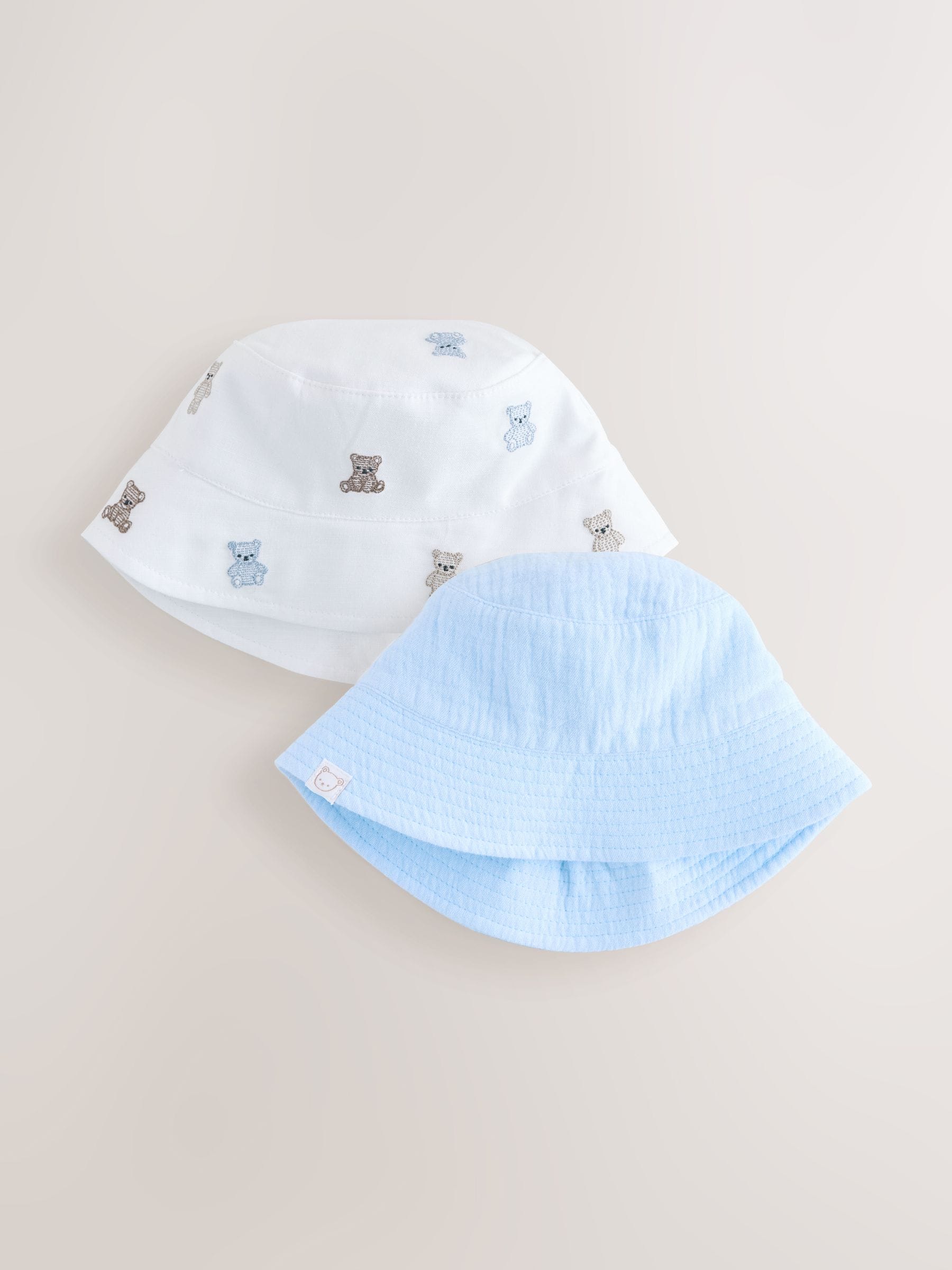Blue and Bear Embroidered Bucket Hats 2 Pack image 1