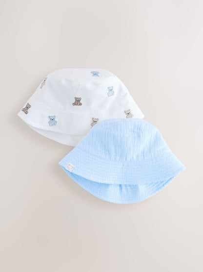 Blue and Bear Embroidered Bucket Hats 2 Pack image 1