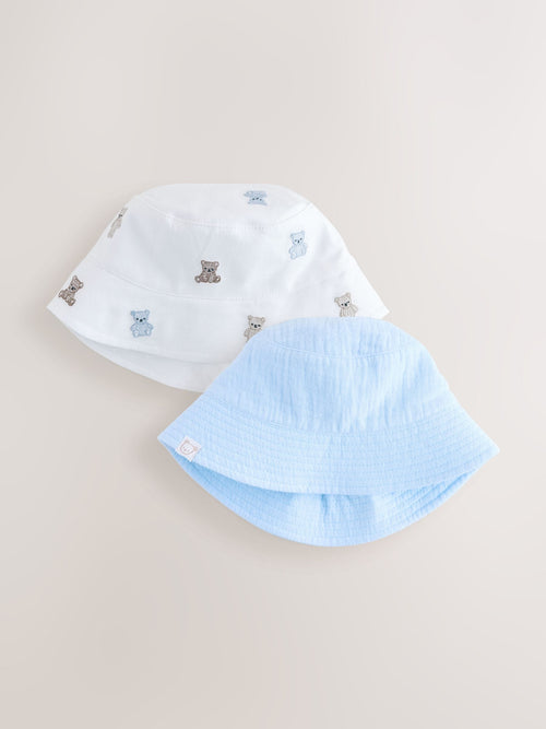 Blue and Bear Embroidered Bucket Hats 2 Pack image 1
