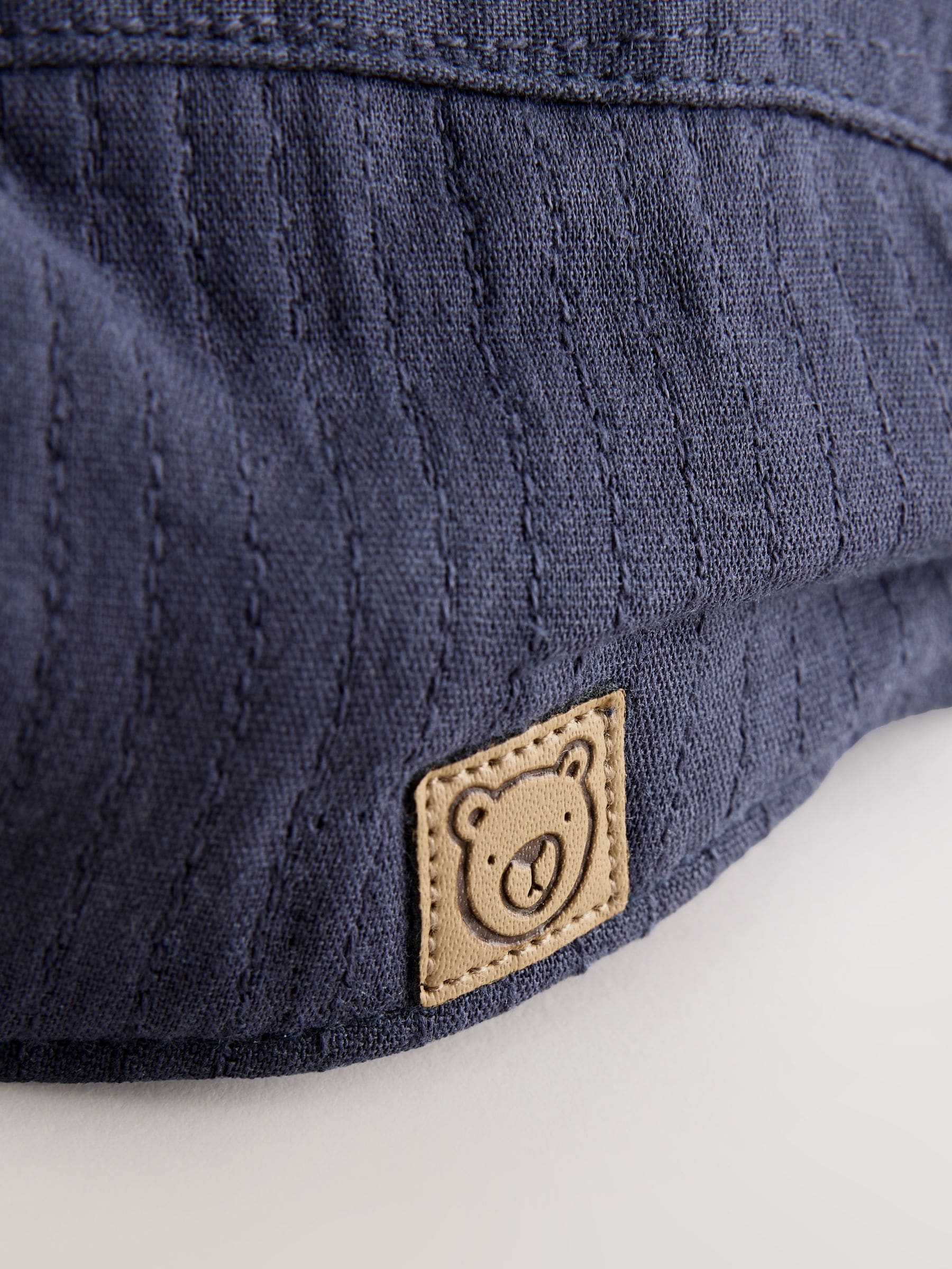 Navy Blue Woven Baby Flat Cap image 2
