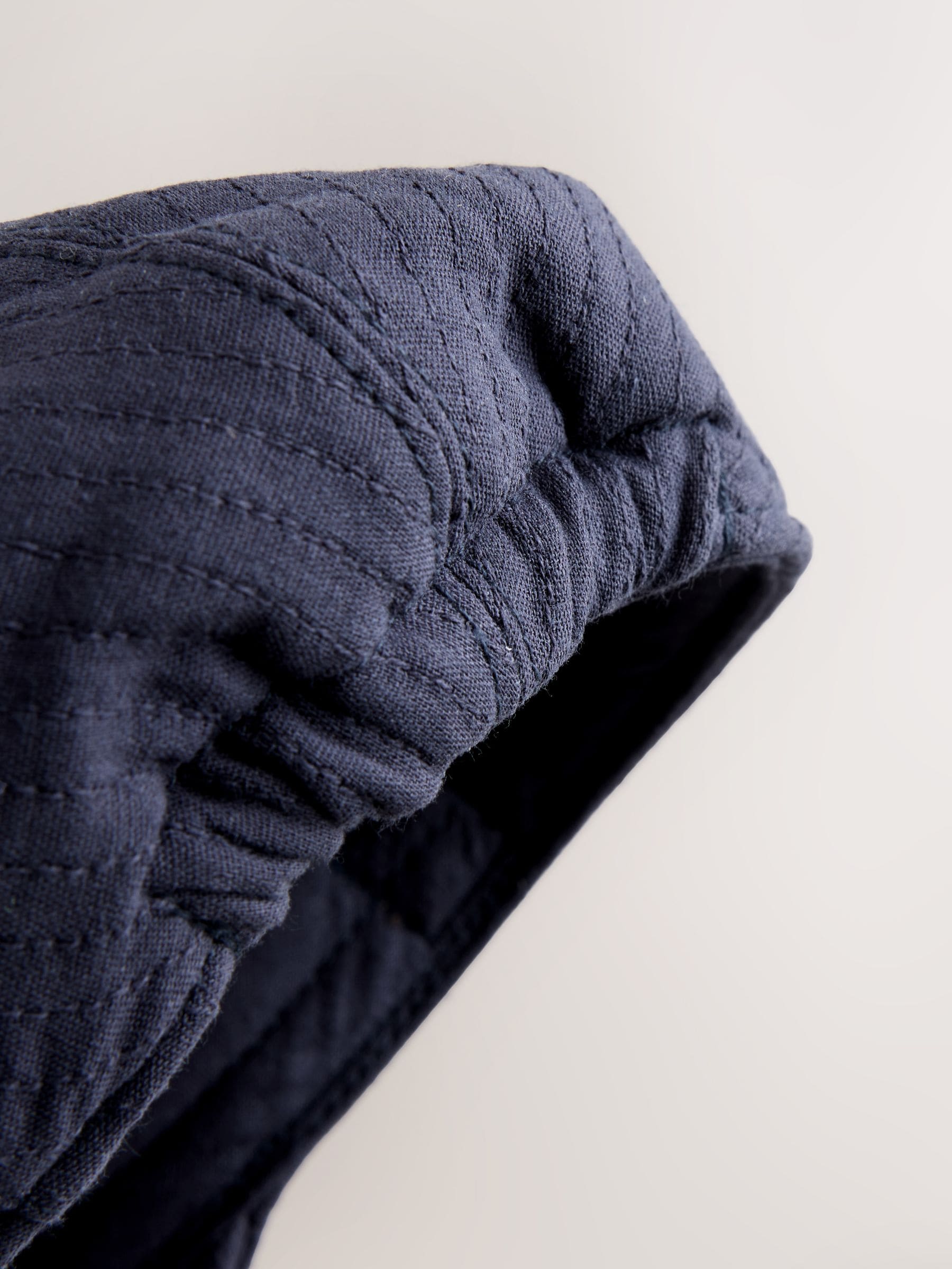 Navy Blue Woven Baby Flat Cap image 3