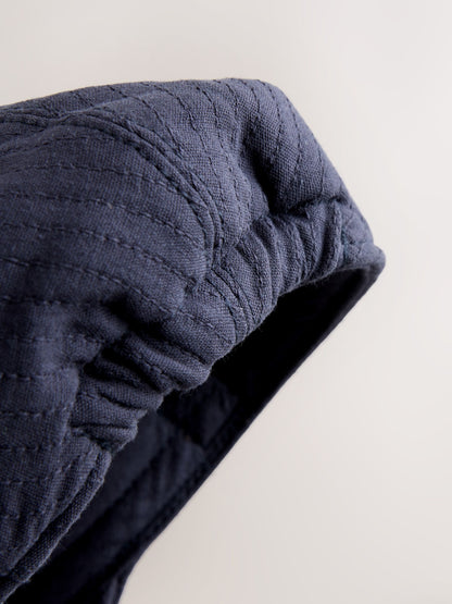 Navy Blue Woven Baby Flat Cap image 3