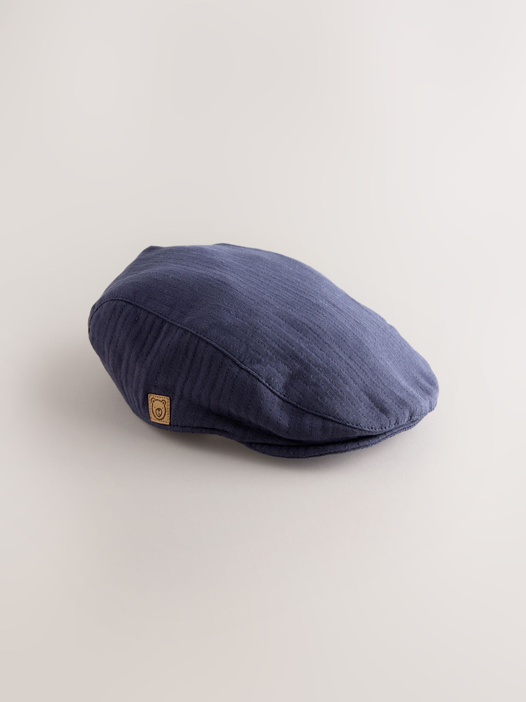 Navy Blue Woven Baby Flat Cap image 1