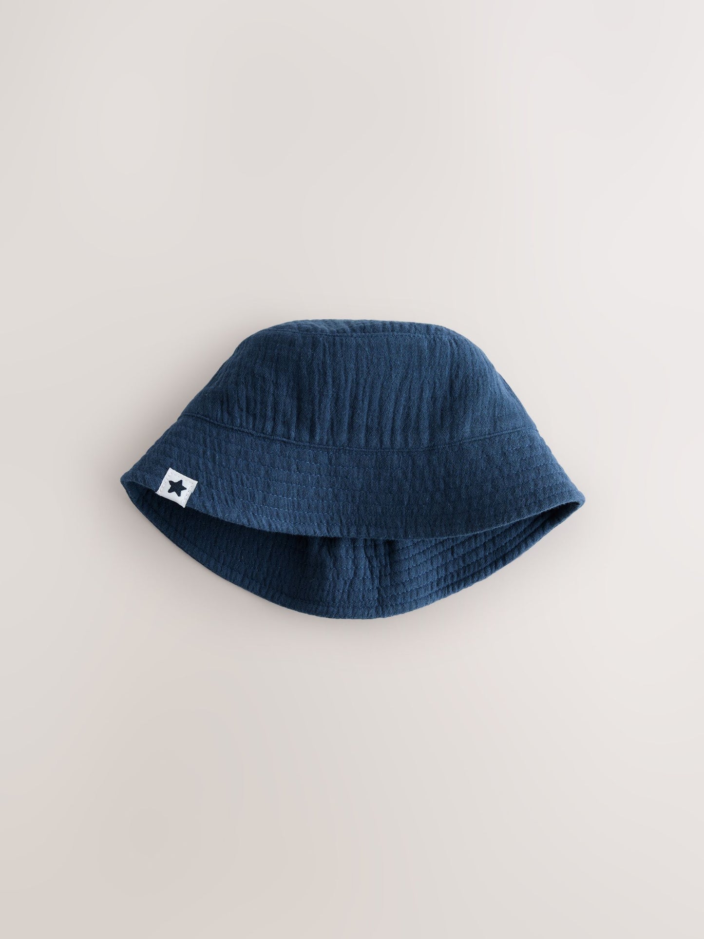 White and Blue Woven Baby Bucket Hats 2 Pack image 2