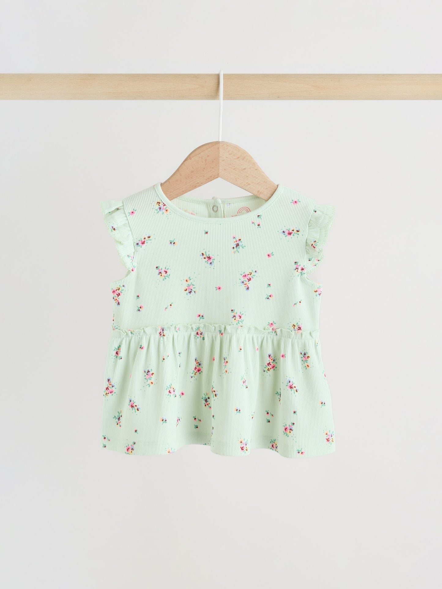 Sage Green Flower Rib Top and Leggings Baby Set 2 Piece (0mths-2yrs) image 3