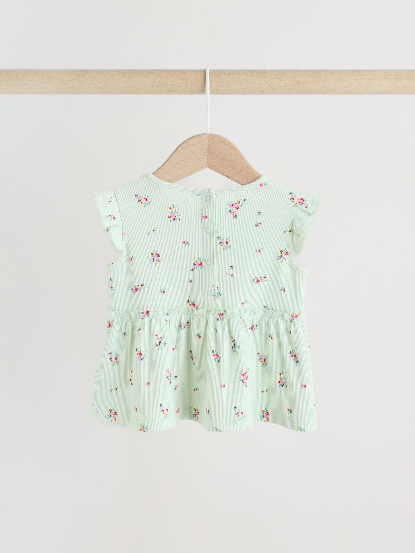 Sage Green Flower Rib Top and Leggings Baby Set 2 Piece (0mths-2yrs) image 4