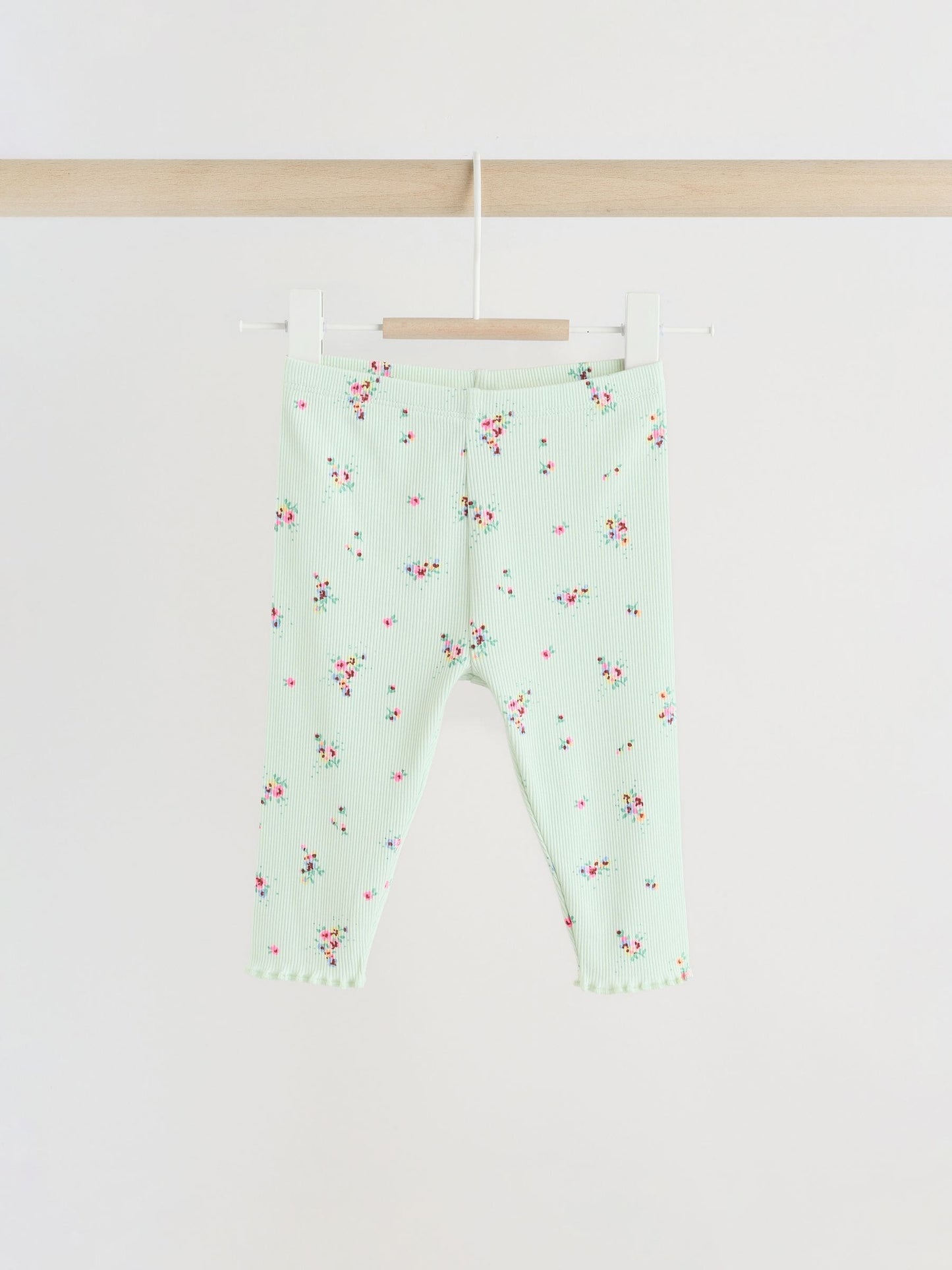 Sage Green Flower Rib Top and Leggings Baby Set 2 Piece (0mths-2yrs) image 5