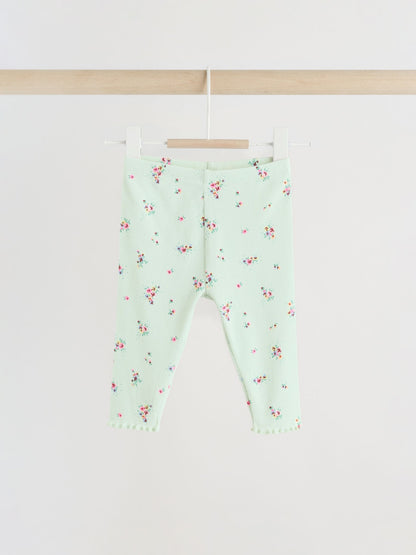 Sage Green Flower Rib Top and Leggings Baby Set 2 Piece (0mths-2yrs) image 5
