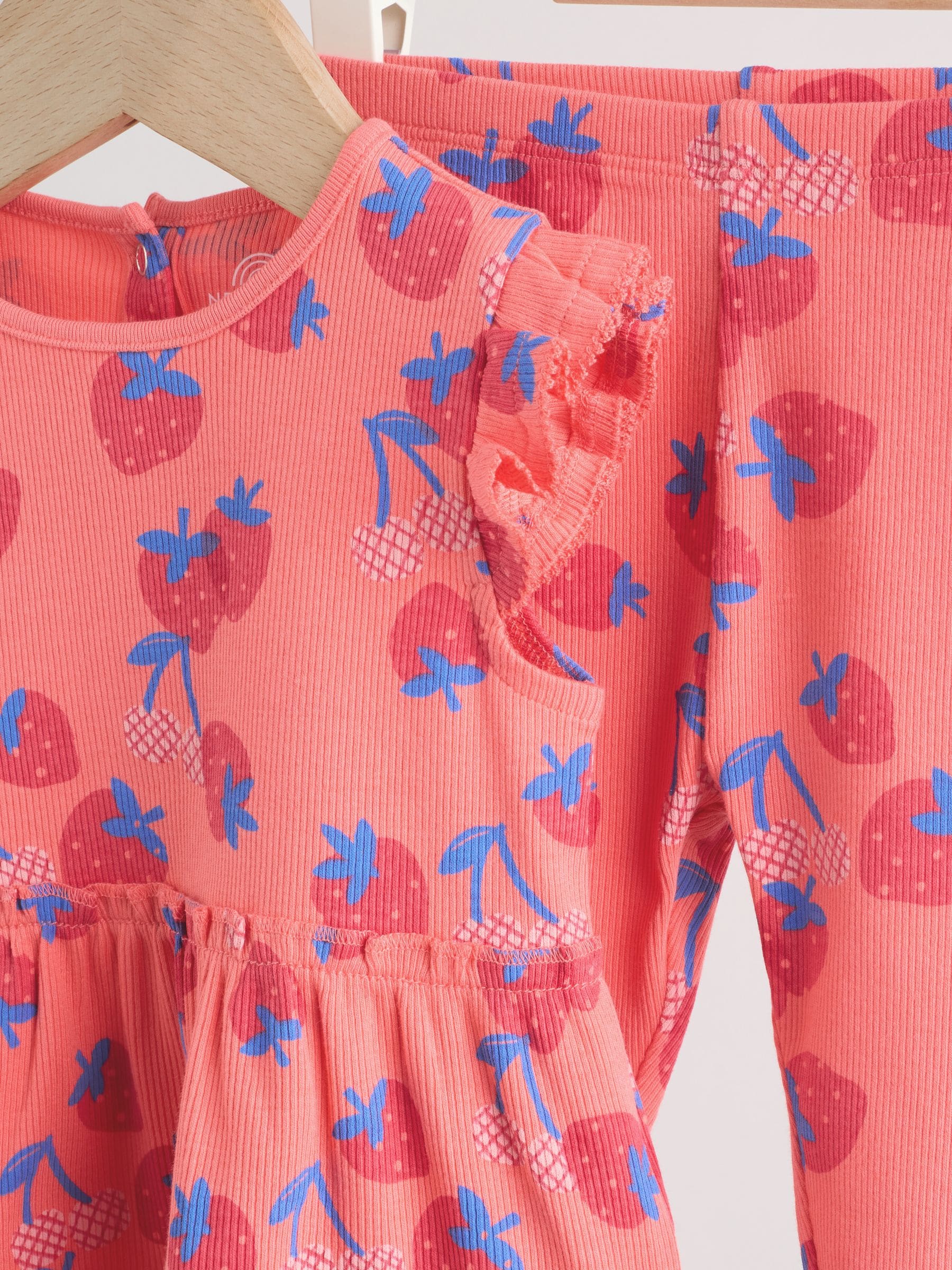 Red Strawberry Rib Top and Leggings Baby Set 2 Piece (0mths-2yrs) image 7